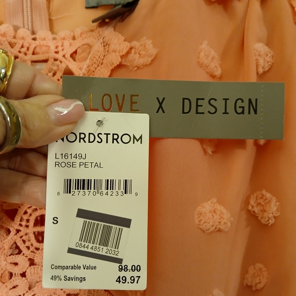 LoveXbyDesign Rina Dotted Chiffon Lace Trimmed Dress - Picture 6 of 7